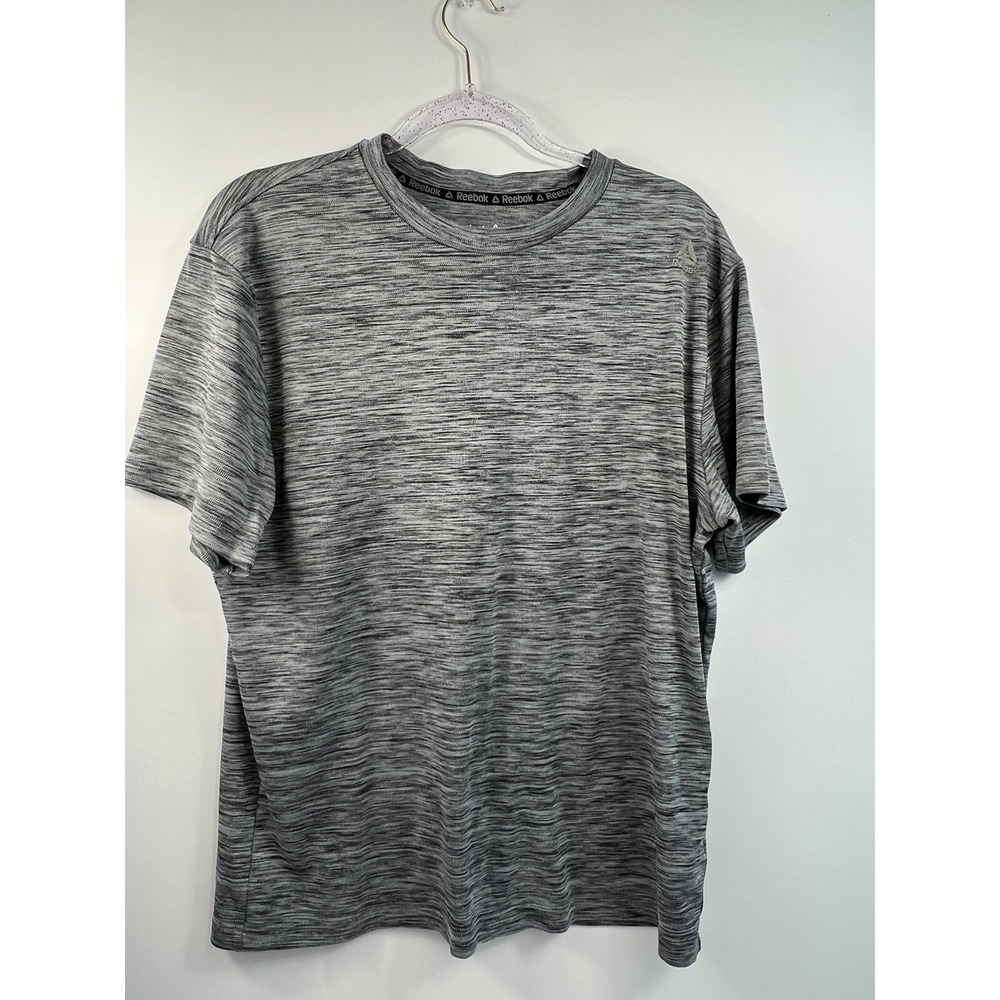 Reebok Shirt Men's Size M Gray Active Top Polyester Short Sleeve